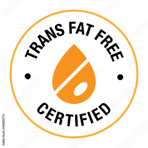 Trans fat free vector icon badge logo design