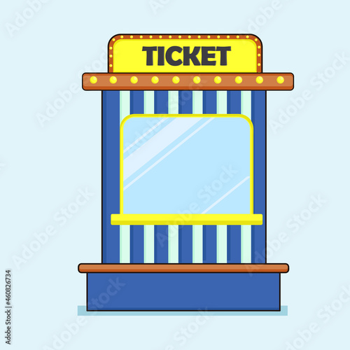 Circus ticket box office blue