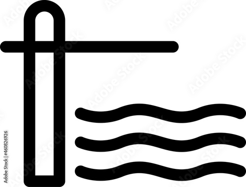Diving Board Outline Vector Icon Design