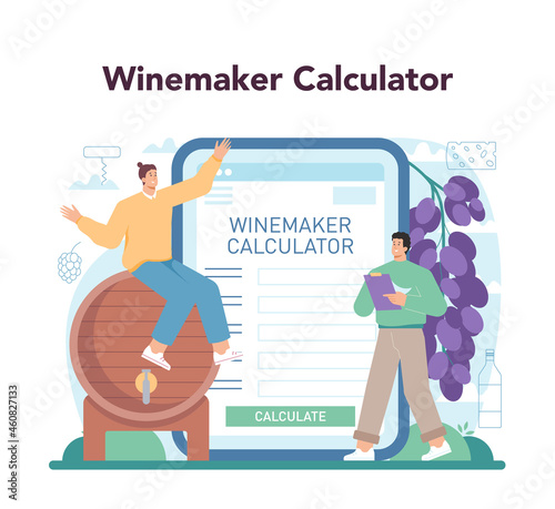 Wine online service or platform. Grape wine in a bottle and glass full