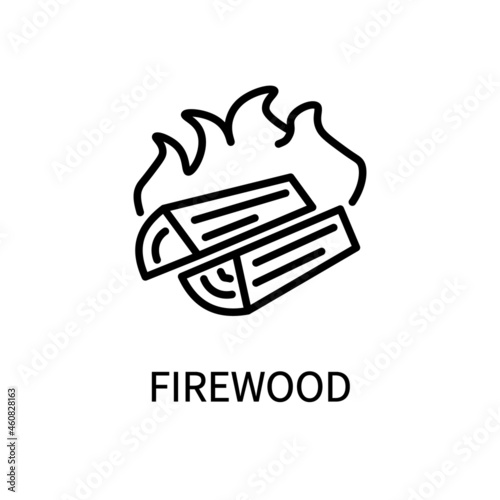 Line Icon Firewood In Simple Style. Vector sign in a simple style isolated on a white background.