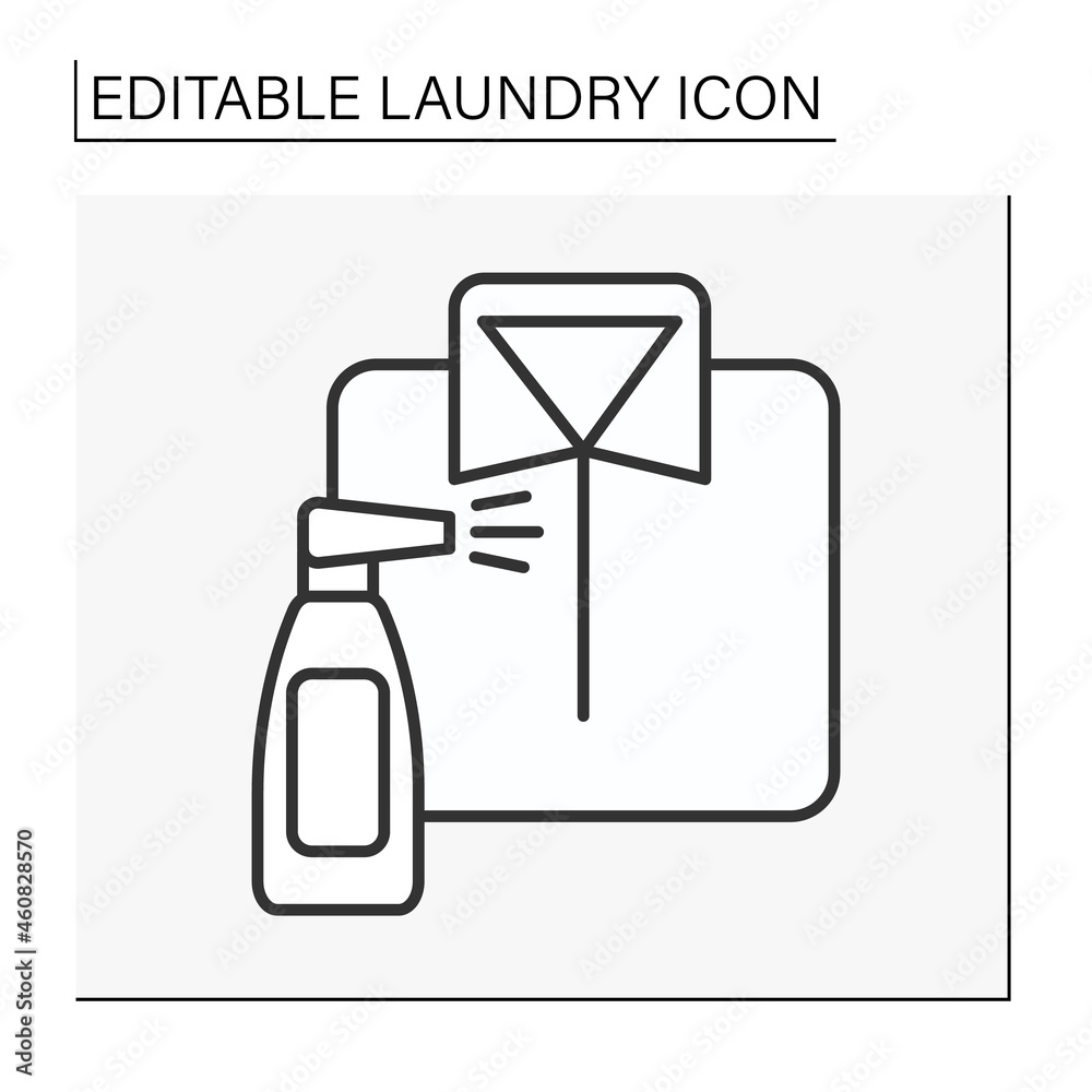 Spray line icon. Washing spray for clothing. Laundry service concept. Isolated vector illustration.Editable stroke Spray line icon. Washing spray for clothing. Laundry service concept. Isolated vector illustration.Editable stroke