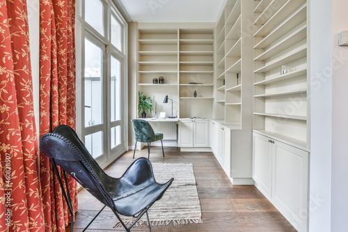 Interior of cozy loggia in apartment photo