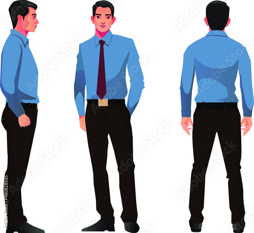 young businessman with different outfits creed and race placed on white background vector illustration