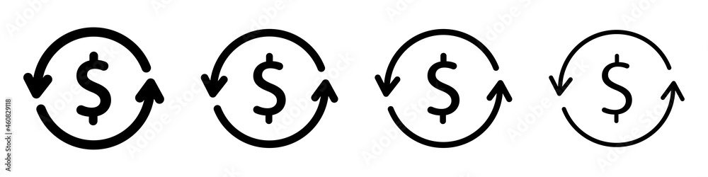 Cashback icons. Save savings. Financial benefit. Vector illustration Cashback icons. Save savings. Financial benefit. Vector illustration