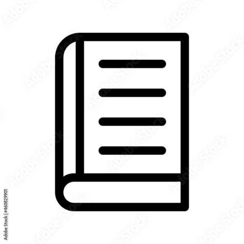 Book Outline Vector Icon Design