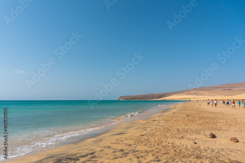 The famous Sotavento beach in the south of Fuerteventura  Canary Islands. Spain