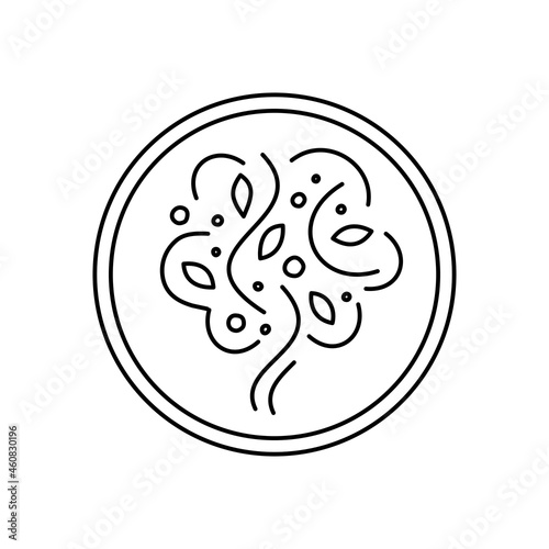 tree vector logo in a circle on a white background. stylized tree - emblem in flat style. plant silhouette