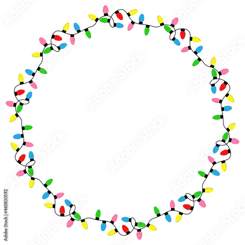 Circle Christmas colorful vector light icon image