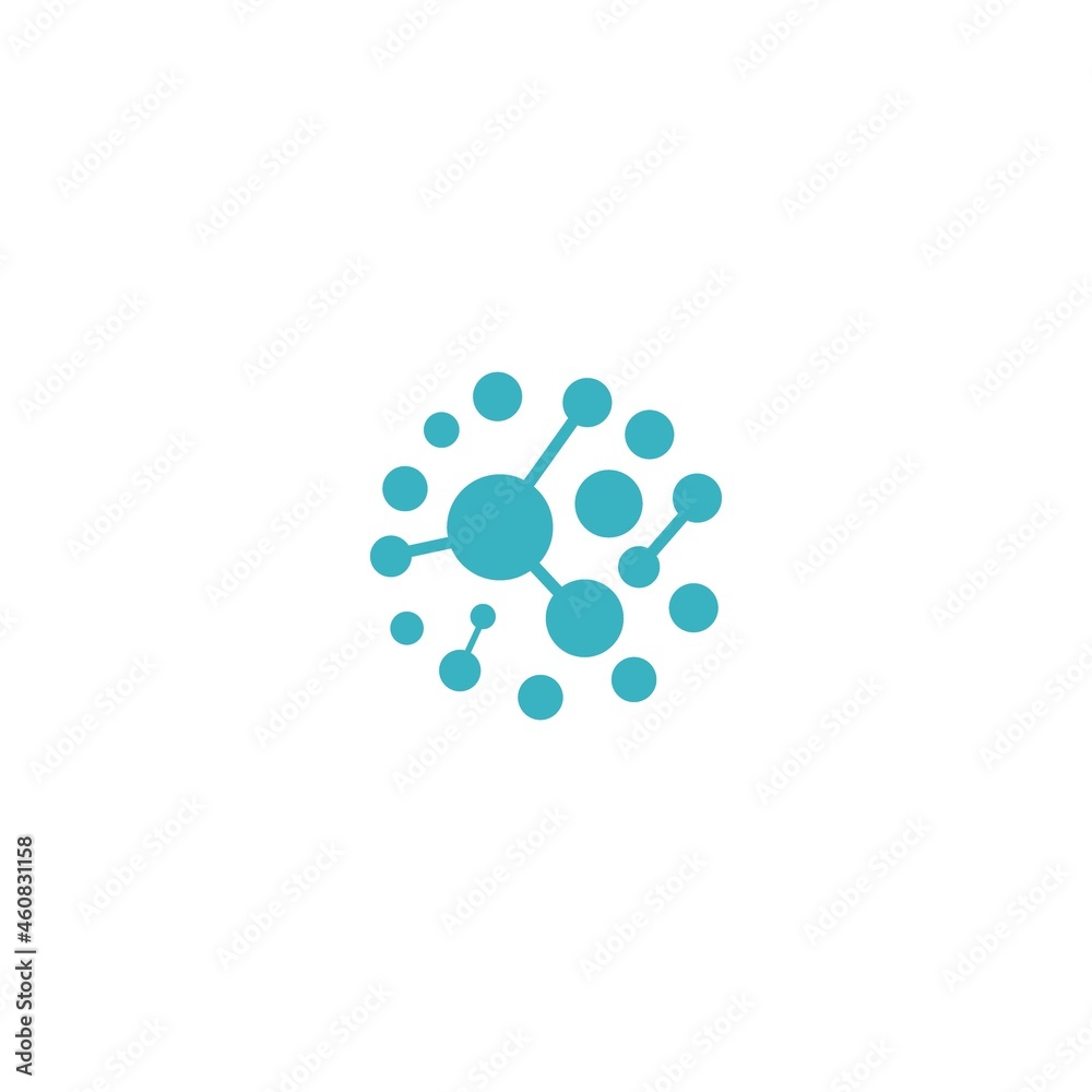 Abstract vector circle logotype unusual isolated chem logo Virus icon sun
