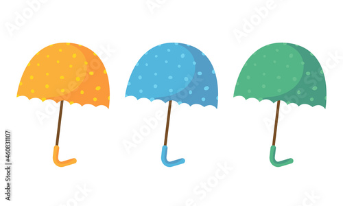 Set of umbrellas. Vector cartoon set of umbrellas.