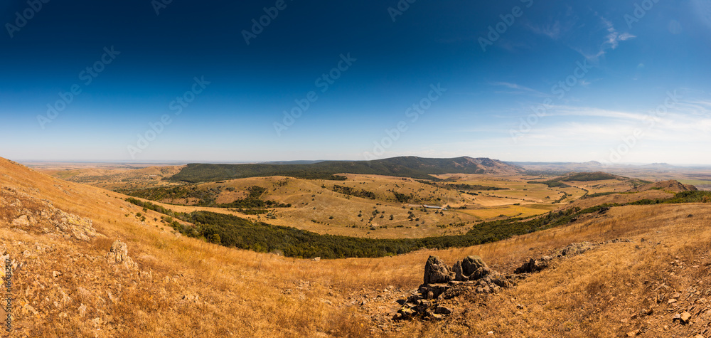 Panoramic View over the Landscape in Macin Mountains, Tulcea, Romania