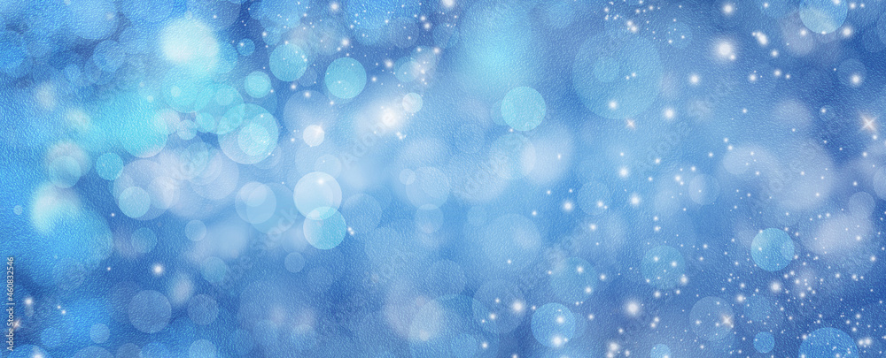 background with bokeh in blue festive Christmas wallpaper backdrop banner