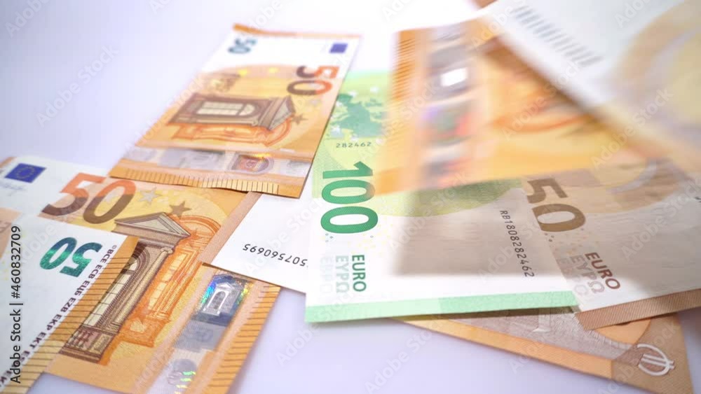 Bargeld zählen, Euro Geldscheine - Banknoten Inflation Bargeld zählen, Euro Geldscheine - Banknoten Inflation