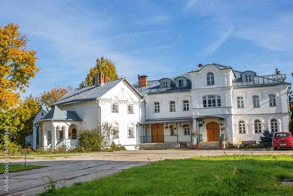 The city of Kirzhach, Vladimir region, Russia, the Annunciation Monastery. The Abbot's building.
To the left is the gatekeepers' house, to the right of it is the abbot's building, which is based on a The city of Kirzhach, Vladimir region, Russia, the Annunciation Monastery. The Abbot's building.
To the left is the gatekeepers' house, to the right of it is the abbot's building, which is based on a