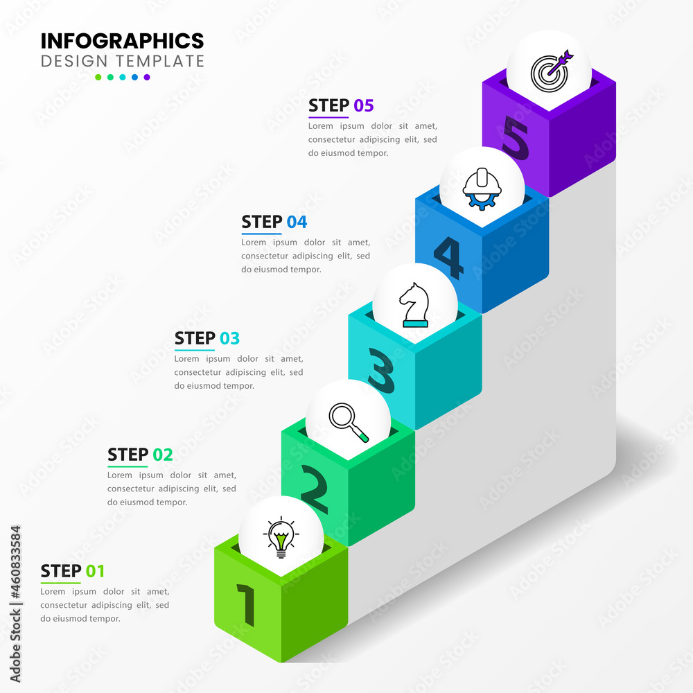 Infographic design template. Creative concept with 5 steps Infographic design template. Creative concept with 5 steps