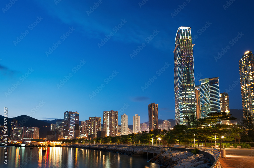 Obraz premium midtown of Hong Kong city at dusk