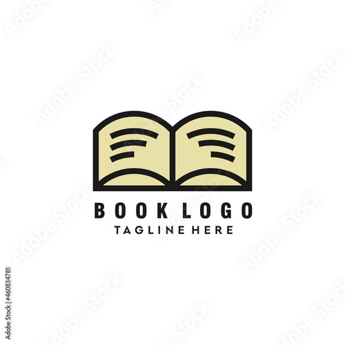 Modern book icon logo design