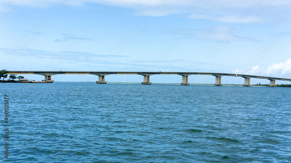 bridge in aracaju. Aerial view of the city in the background