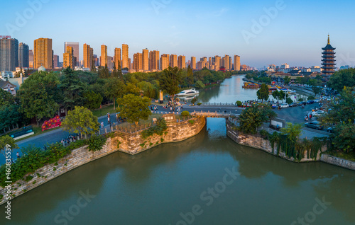 A view of qingjiang Gate of the Beijing-Hangzhou Grand Canal in Huaian city, East China's Jiangsu Province, Oct. 4, 2021.