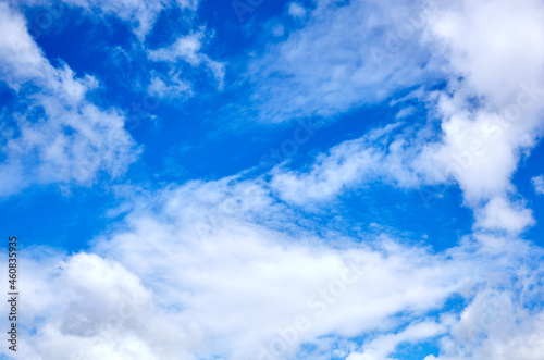 Fototapeta Naklejka Na Ścianę i Meble -  Abstract image of blurred sky. Blue sky background with cumulus clouds