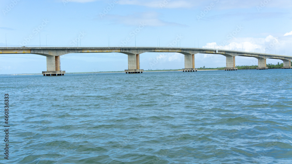 bridge in aracaju. Aerial view of the city in the background