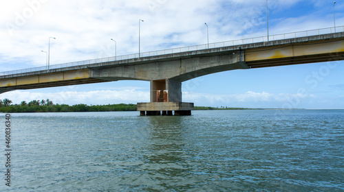 bridge in aracaju. Aerial view of the city in the background