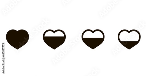 Heart icon black. Filled with love. Love level.
Modern flat sign for design and decoration. Simple outline style. Vector image.