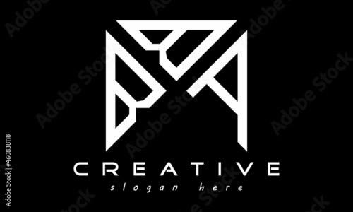 BBA geometric rectangle triangle polygon letters logo design vector, business logo, icon shape logo, stylish logo template