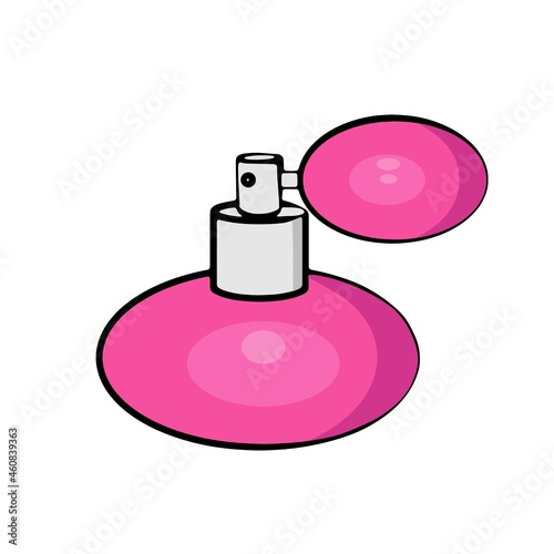 Perfume vintage bottle. Vector Illustration for printing, backgrounds, wallpapers, covers, packaging, greeting cards, posters, stickers, textile and seasonal design. Isolated on white background.
