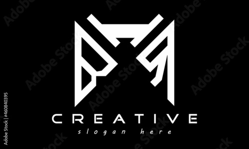 BIR geometric rectangle triangle polygon letters logo design vector, business logo, icon shape logo, stylish logo template