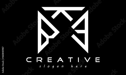 BKE geometric rectangle triangle polygon letters logo design vector, business logo, icon shape logo, stylish logo template photo