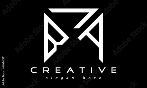BLA geometric rectangle triangle polygon letters logo design vector, business logo, icon shape logo, stylish logo template