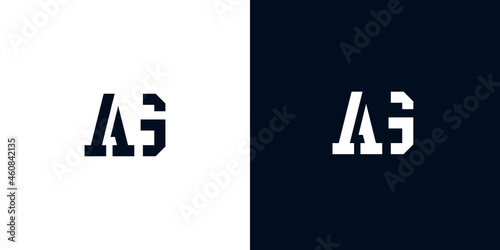 Creative abstract initial letter AG logo.