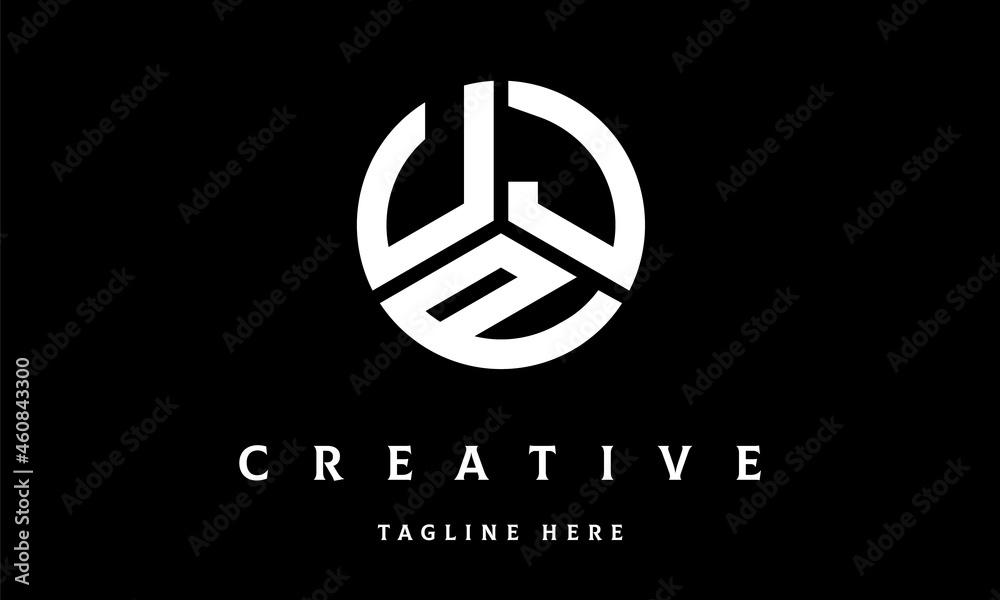 Fototapeta premium UJP circle three letter logo