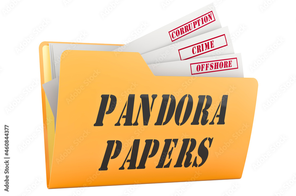 Pandora Papers, concept. 3D rendering - obrazy, fototapety, plakaty 