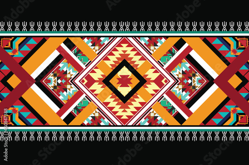 Geometric ethnic oriental ikat pattern traditional Design for background,fabric,wrapping,clothing,wallpaper,Batik,carpet,embroidery style.