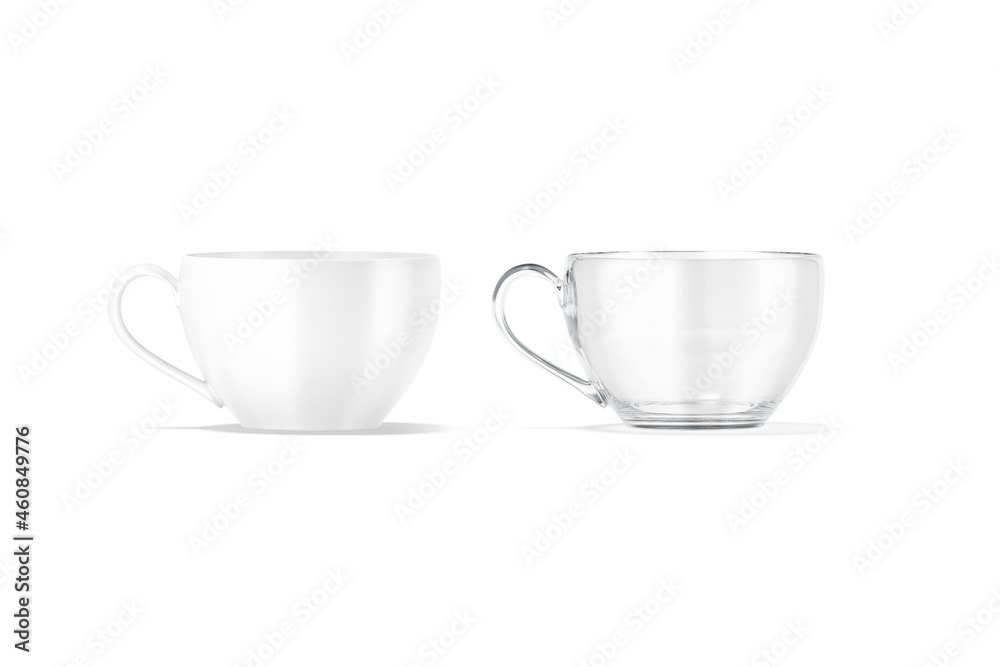 Blank ceramic and glass 7 oz tea mug mockup, front view Blank ceramic and glass 7 oz tea mug mockup, front view