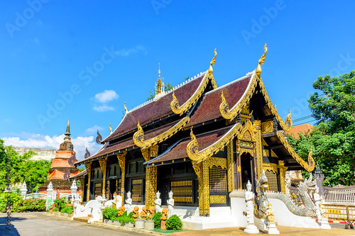 Sanctuary of Inthakhin Sadue Muang Temple in city center of Chiang Mai  Thailand.