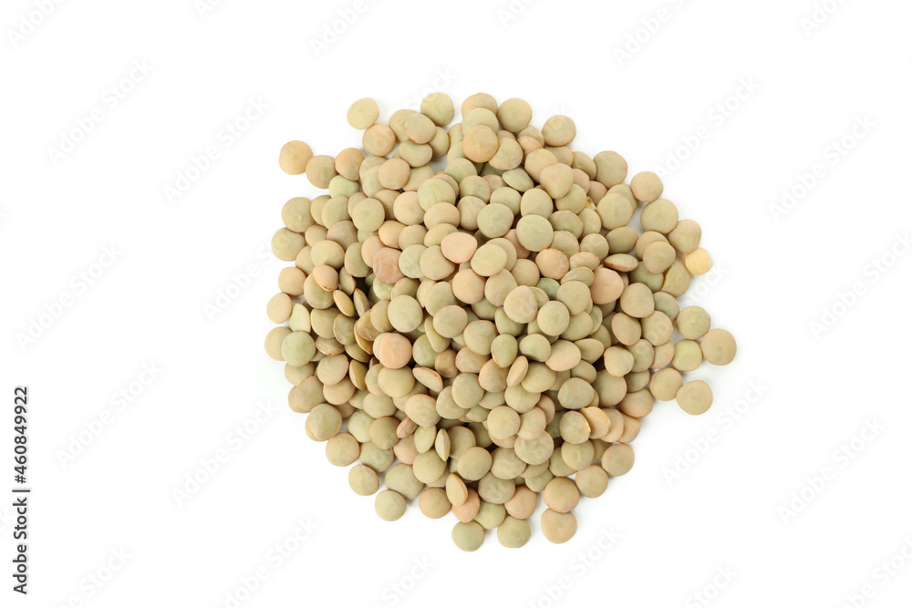 Handful of lentils isolated on white background Handful of lentils isolated on white background
