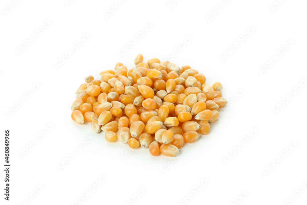 Handful of corn seeds isolated on white background Handful of corn seeds isolated on white background