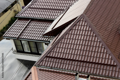 roof texture of houses top view 