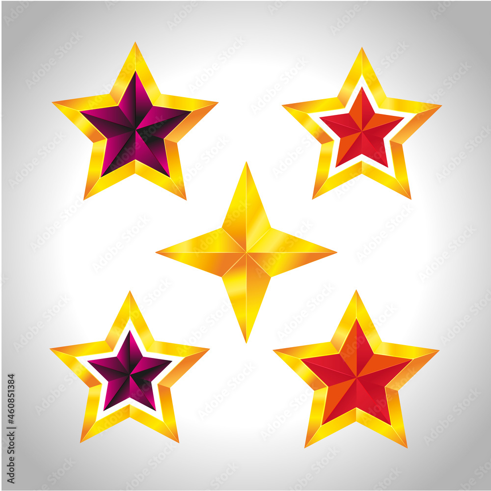 Shiny Gold Star. Christmas Illustration for design on white background Shiny Gold Star. Christmas Illustration for design on white background
