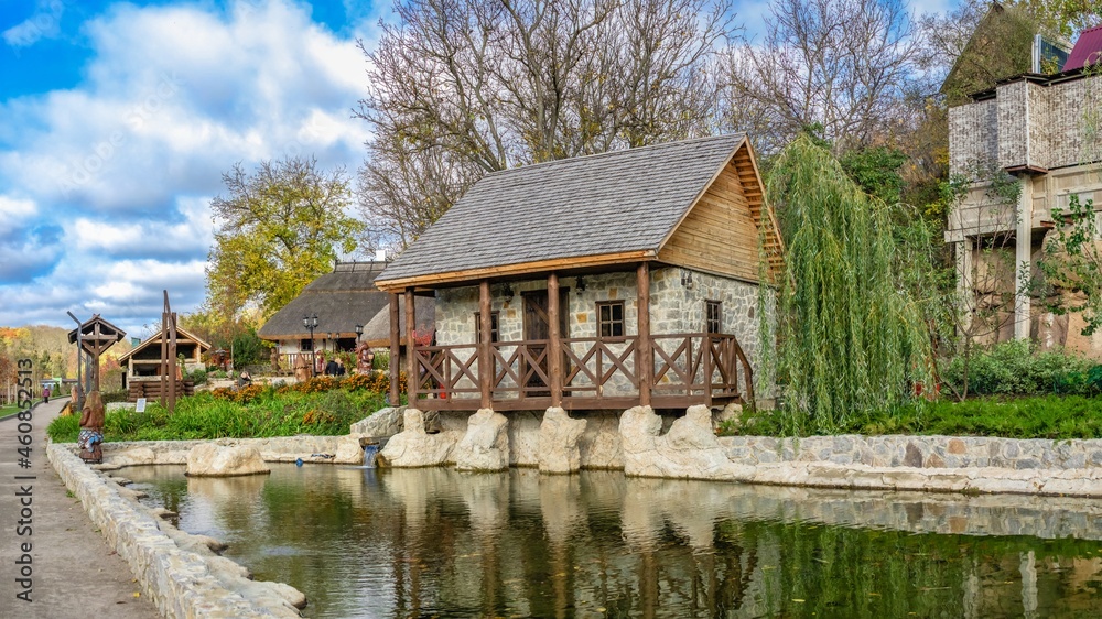 Fototapeta premium Traditional Ukrainian village in Uman, Ukraine