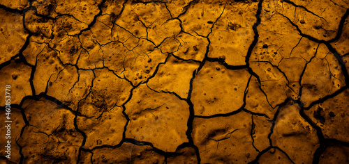 Photography Desert Dried Mud Parched Dirt Earth Representing Climate Change and Drought