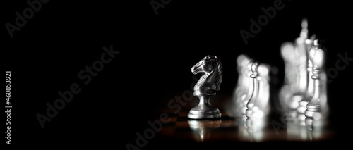 Pieces on chess board for playing game and strategy