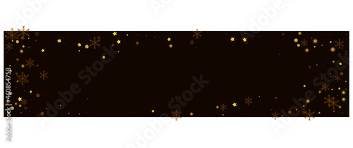 Gold Flake Vector Pnoramic Brown Background.