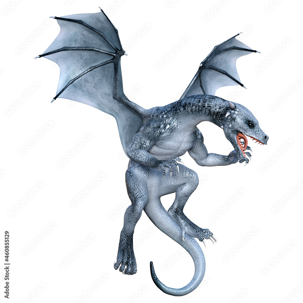 Fototapeta premium 3D Rendering Fairy Tale Dragon on White