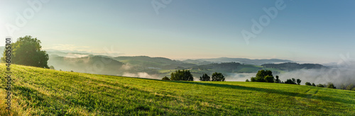 Panoramaansicht des Bayrischen Waldes von Perlesreut