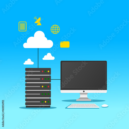 cloud technology flat vector illustration